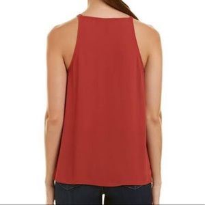 Womens Ruffled Lace - Up Tank Top Orange